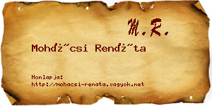 Mohácsi Renáta névjegykártya